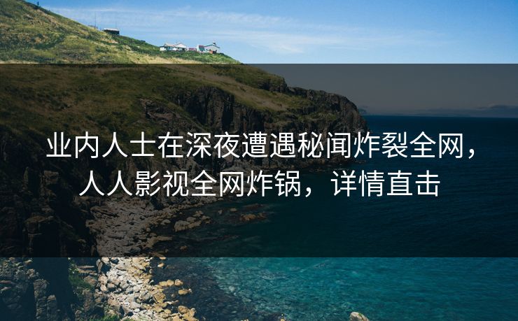 业内人士在深夜遭遇秘闻炸裂全网，人人影视全网炸锅，详情直击