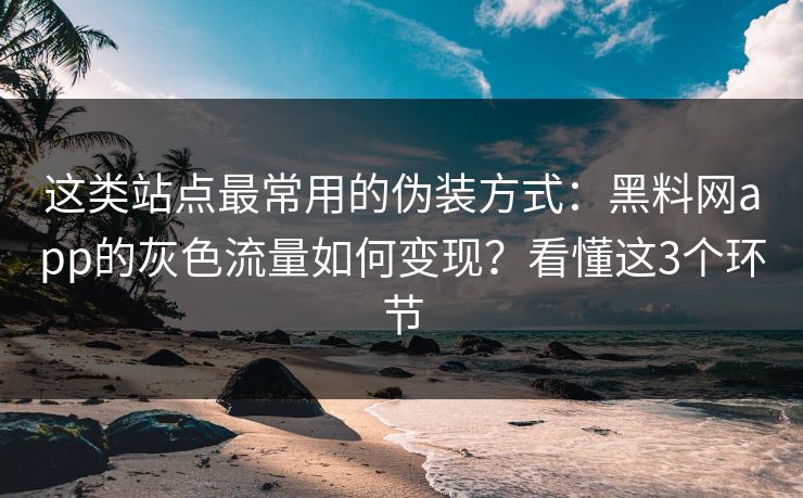 详细阅读:这类站点最常用的伪装方式:黑料网app的灰色流量如何变现?看懂这3个环节 这类站点最常用的伪装方式:黑料网app的灰色流量如何变现?看懂这3个环节